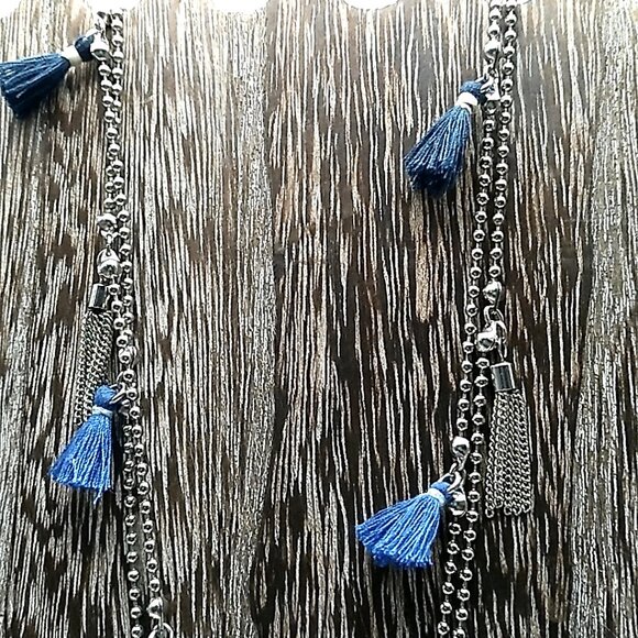 LOFT Long Tassel Necklace Silver Ball Chain 36 inches NWOT - Picture 9 of 16